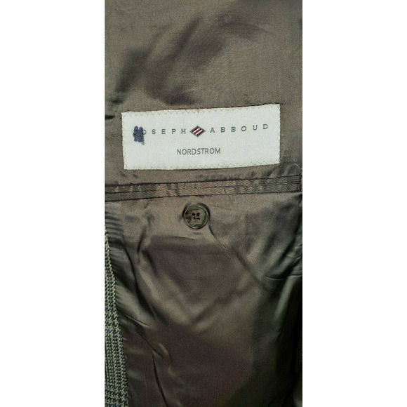 Joseph Abboud for Nordstrom Mens Sport Coat Size 41R Silk Wool Plaid Brown Multi - Picture 8 of 8